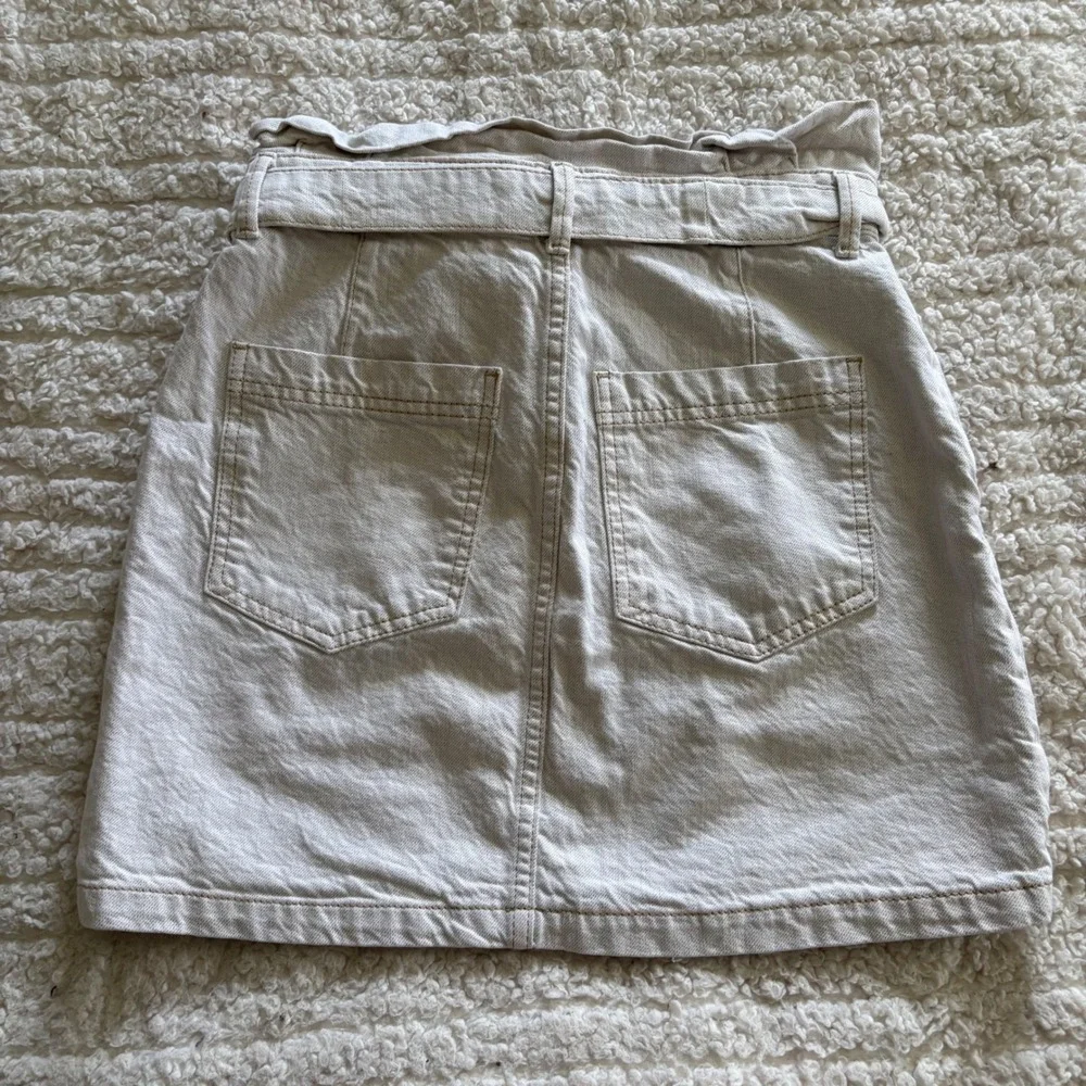 Free People Splendor In The Grass Skirt in Oatmeal‎ Paperbag Waist Cotton Sz 2